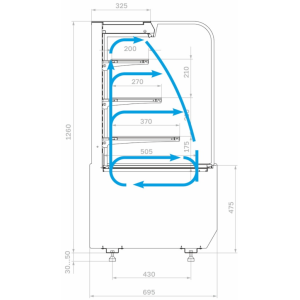Витрина кондитерская Carboma KR70 VM 0,6-2 Standard (9005) открытая - Изображение 2