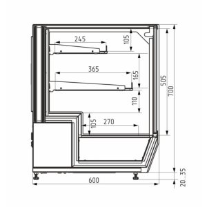 Витрина холодильная настольная Carboma AC59 VV 0,7-1 (фронт стандартный цвет) - Изображение 8