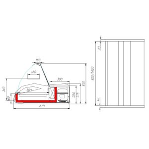 Витрина холодильная настольная Carboma A87 SV 1,0-1 (ВХСн-1,0 Арго) (0013-0430 (бок черн, декор нерж)) - Изображение 2