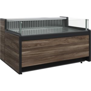 Витрина холодильная Carboma GC111 SP 1,25-2 (1008 Темный дуб) (открытая, без боковин)