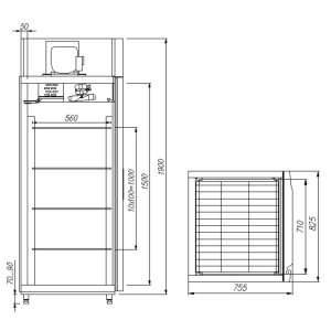 Шкаф холодильный Carboma R700 INOX - Изображение 2