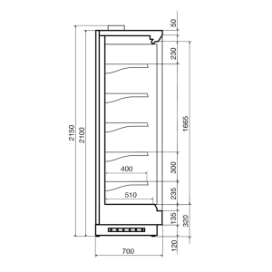 Горка холодильная Dazzl Vega DG 070 H210 250 - Изображение 3