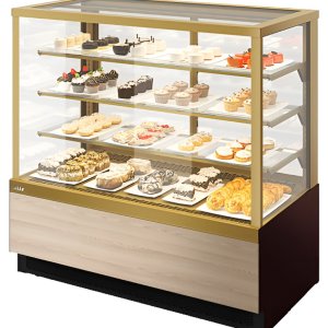 Витрина кондитерская Chilz VETE KUB LUX 130 шоколад, золотой глянец, ясень наварра