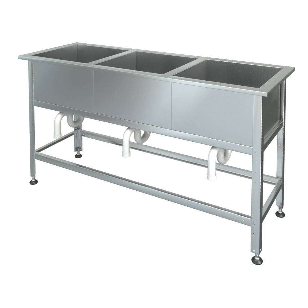 Ванна моечная МХМ М-3-0,3-0,53/1,49 нерж. (AISI 430, t=0,6)