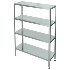 Стеллаж с 4-я сплошными полками МХМ С-4-0,5/0,8/1,8 (нержавейка) 