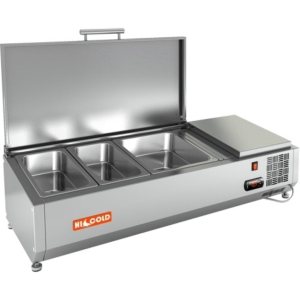 Витрина холодильная для ингредиентов HICOLD VRTU 1000 к PZE3 (1/3)