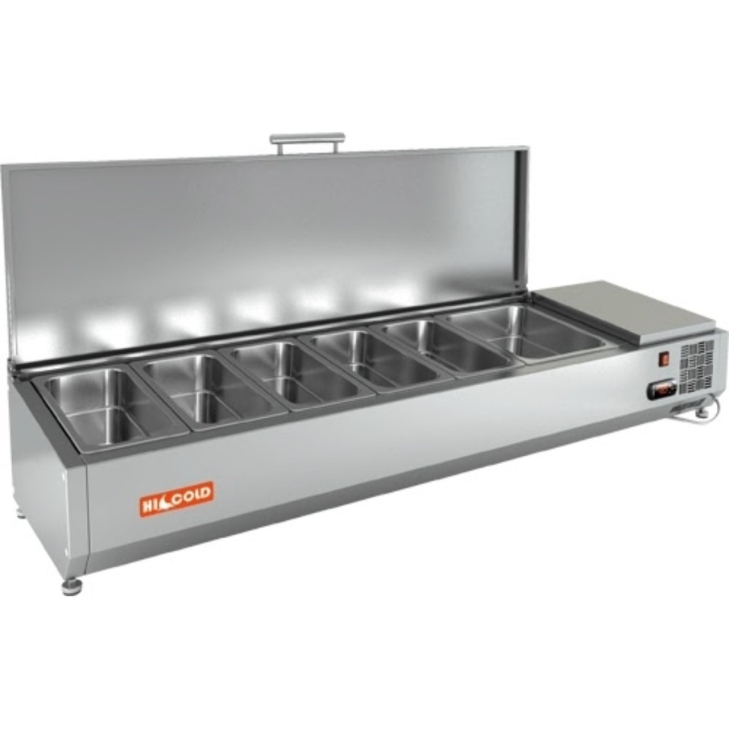 Витрина холодильная для ингредиентов HICOLD VRTU 1485 к PZE3 (1/3)