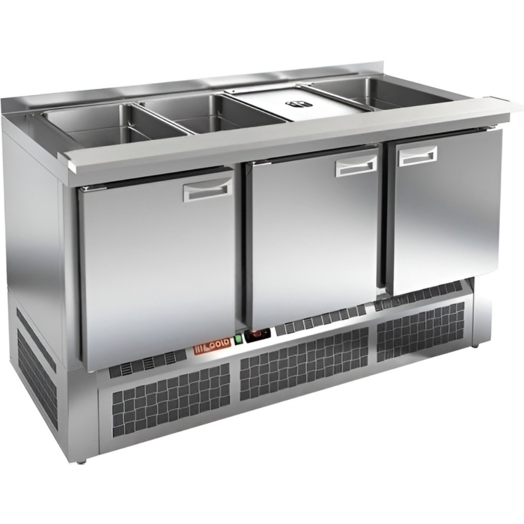 Стол холодильный для салатов HiCold SLE3-111GN полипропилен, без крышки 