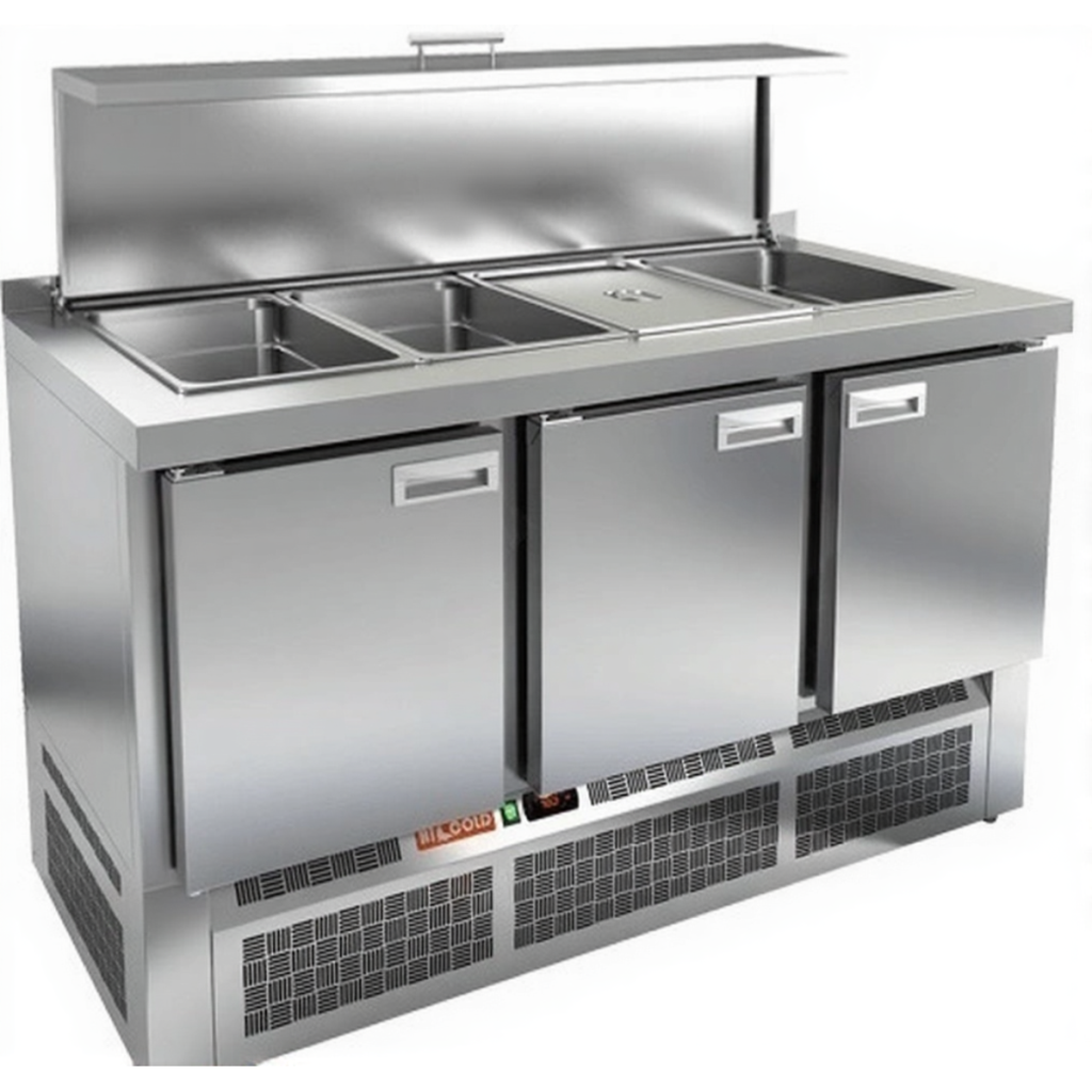Стол холодильный для салатов HiCold SLE3-111GN с крышкой