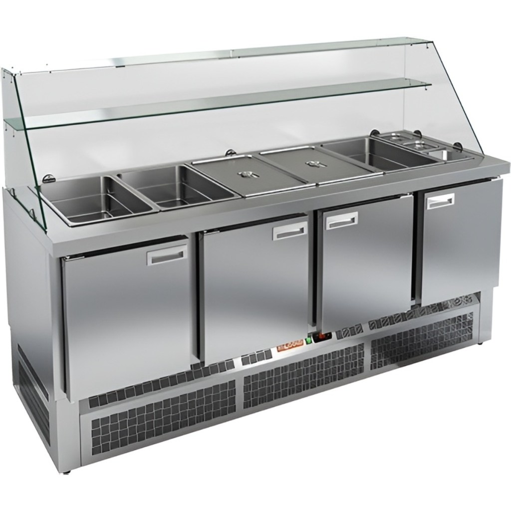 Стол холодильный для салатов HiCold SLE3-1111GN высокое стекло
