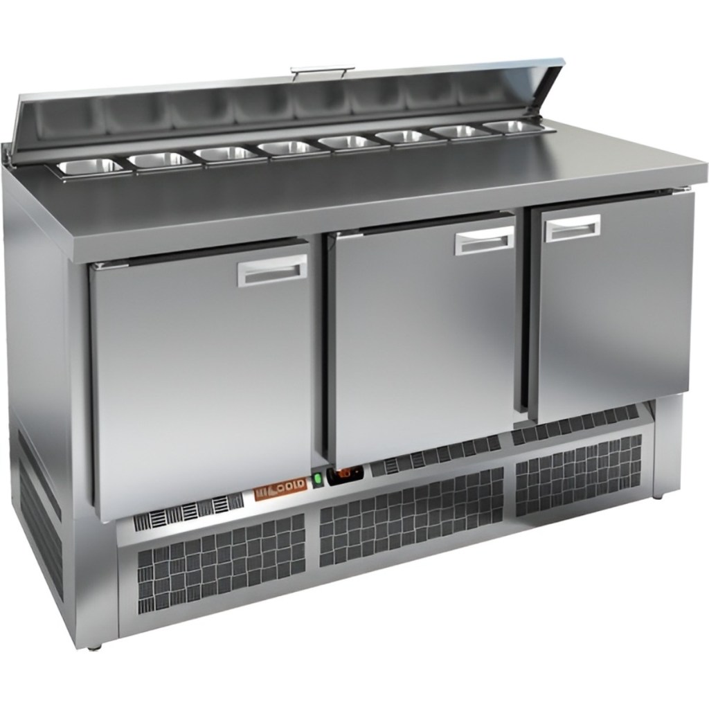 Стол холодильный для салатов HiCold SLE2-111GN (1/6) М с крышкой