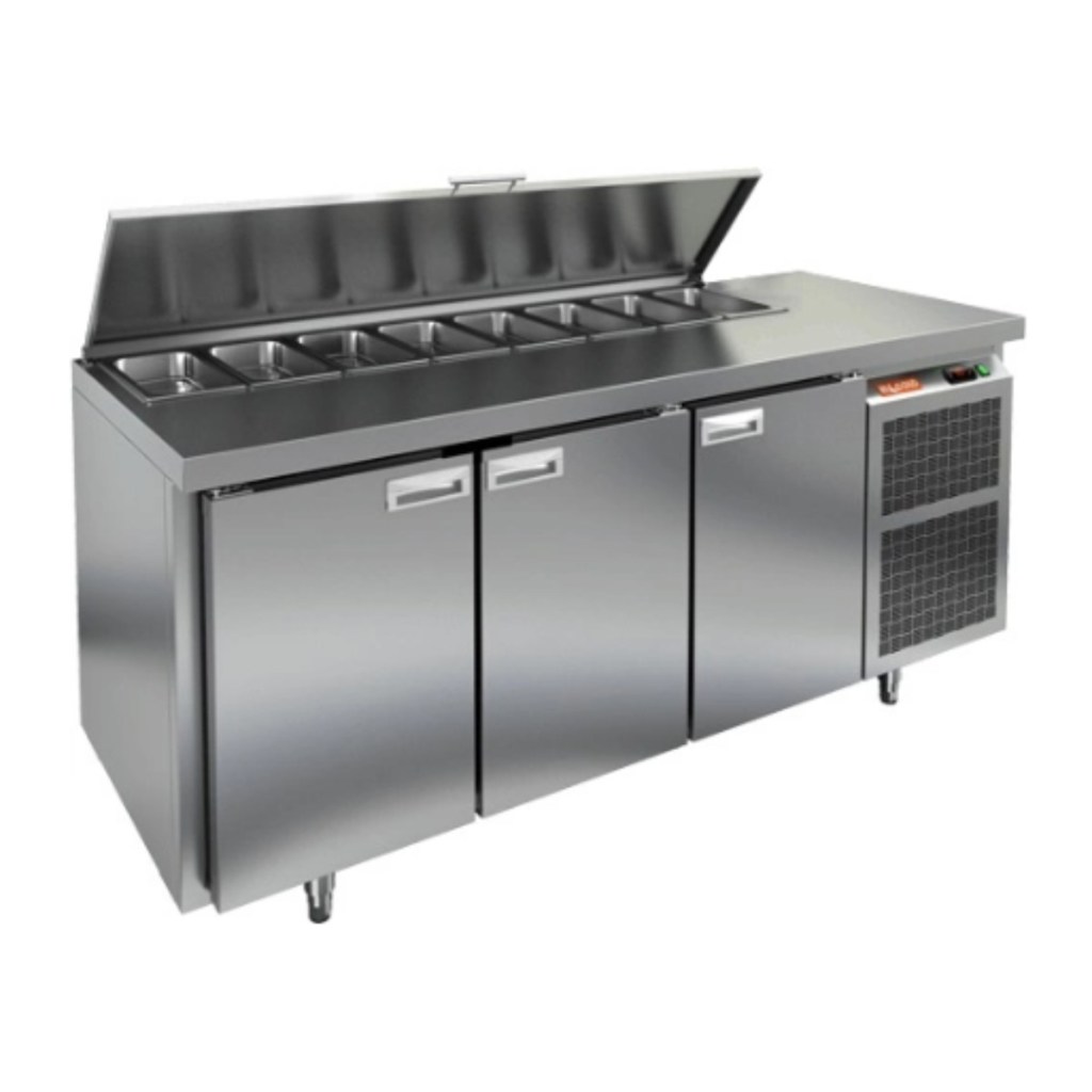 Стол холодильный для салатов HiCold SL1-111GN (1/3) O с крышкой