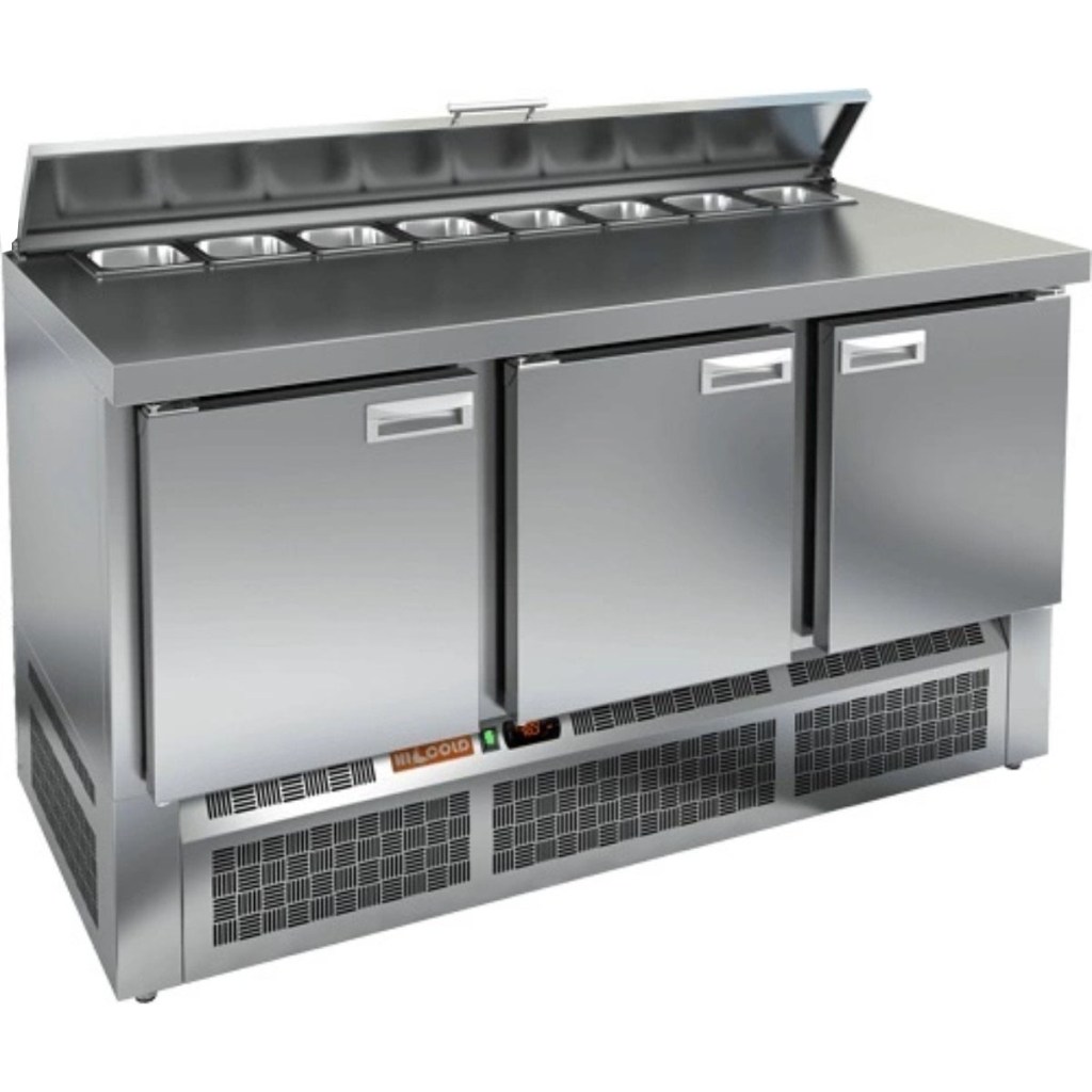 Стол холодильный для салатов HiCold SLE2-111SN (1/6) О с крышкой