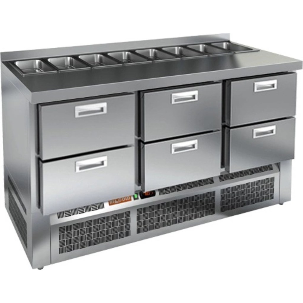 Стол холодильный для салатов HiCold SLE1-222GN (1/3) без крышки