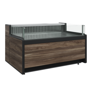  Витрина холодильная Carboma GC111 SP 1,25-2 (1008 Темный дуб) (открытая, без боковин)