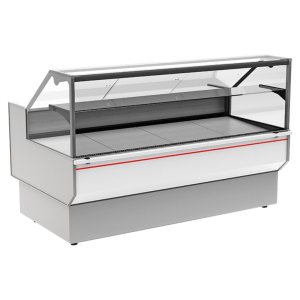 Витрина холодильная Carboma GC95 SV 2,0-1 (ВХСр-2,0 Carboma GC95) (0011-9003 боковины серые, декор белый)