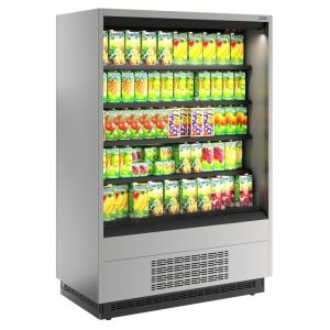 Горка холодильная Carboma FC20-07 VM 1,3-2 0030 (версия 2.0) (9006-9005) (бок металл с зеркалом)