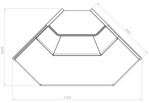 Витрина холодильная Carboma GC95 VV-5-1 внешний угол с боковинами (версия 2.0) (9006-9005) - Изображение 3