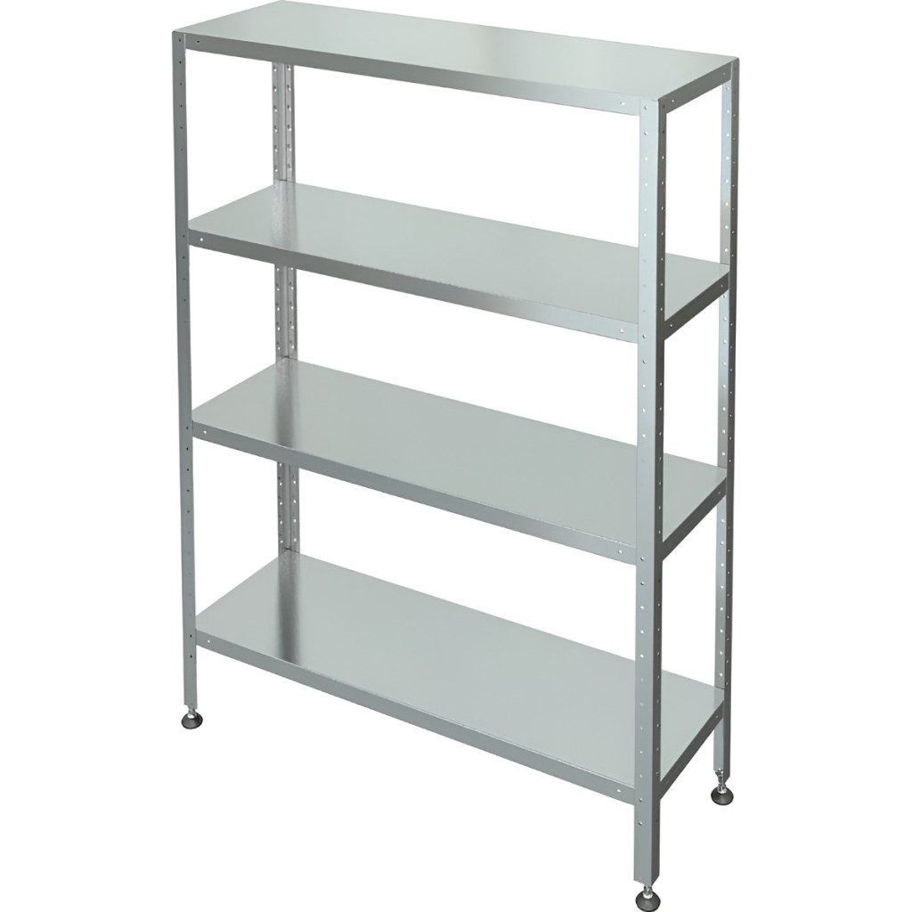 Стеллаж с 4-я сплошными полками МХМ С-4-0,3/0,6/1,8 (нержавейка) 