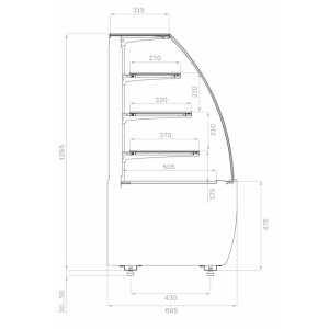 Витрина кондитерская Carboma K70 N 0,9-1 Light (версия 2.0) (9005) нейтральная   - Изображение 2