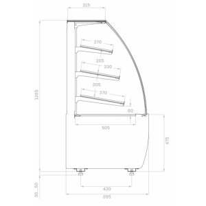 Витрина кондитерская Carboma K70 N 0,9-1 Light Bread (версия 2.0) (9005-0109) хлебная - Изображение 2